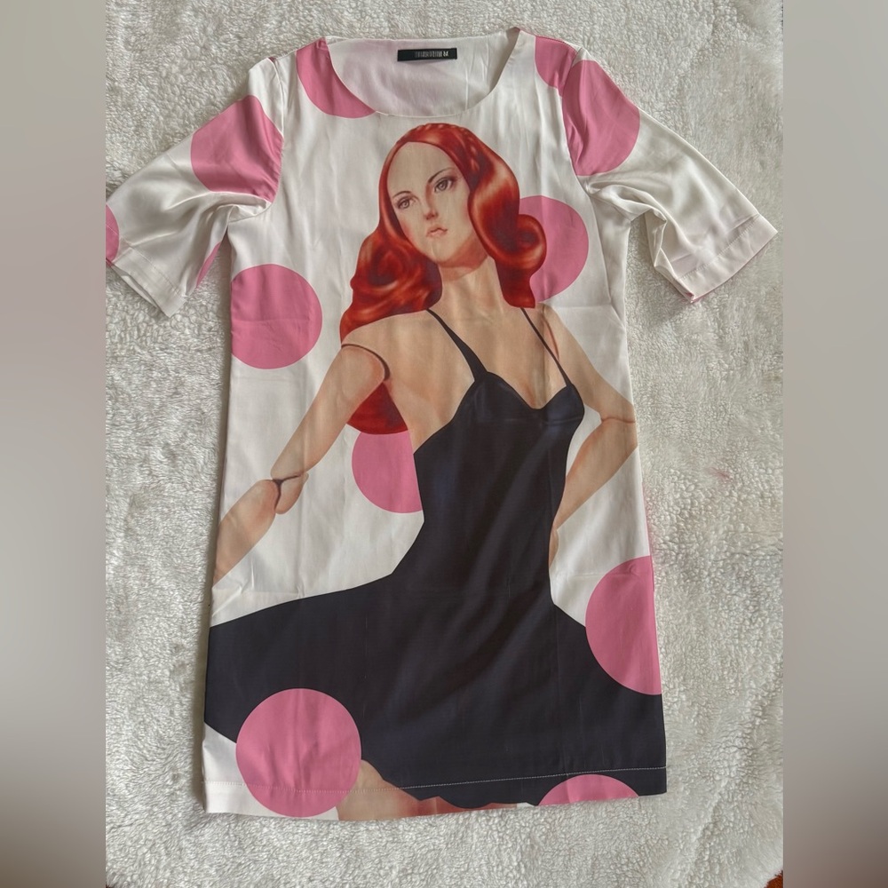 Artistic Dress with Pink Polka Dots